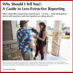 Screenshot of the cover of a guide to less-extractive reporting