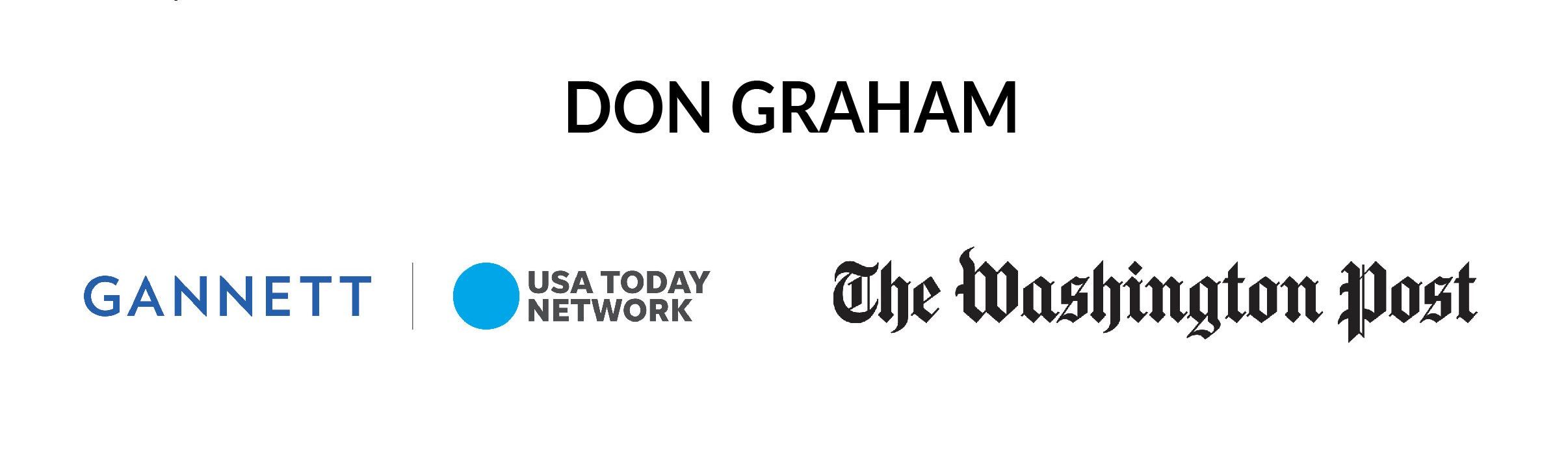 Logos of sponsors including, Don Graham, Gannett/USA TODAY Network, and The Washington Post