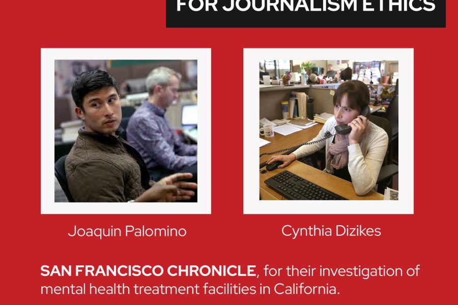 Headshots of 2026 Shadid Award winners Joaquin Palomino and Cynthia Dizikes